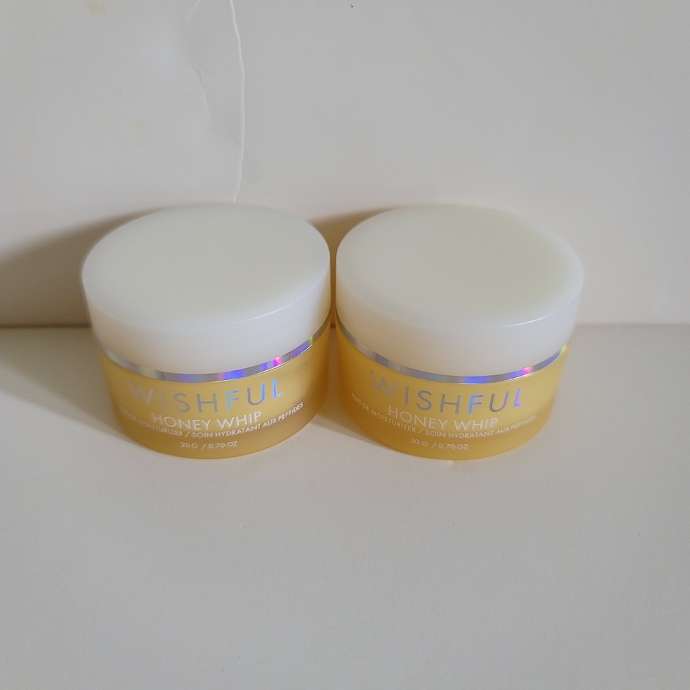 2 Jars Huda Beauty Wishful Honey Whip Peptide Moisturizer NEW, only 1 in box